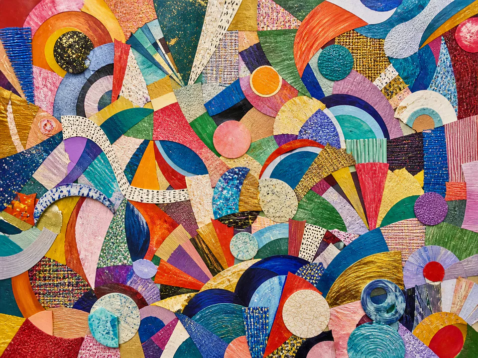 Prismatic Shape Festival, an illustrated abstract worlds jigsaw puzzle scene