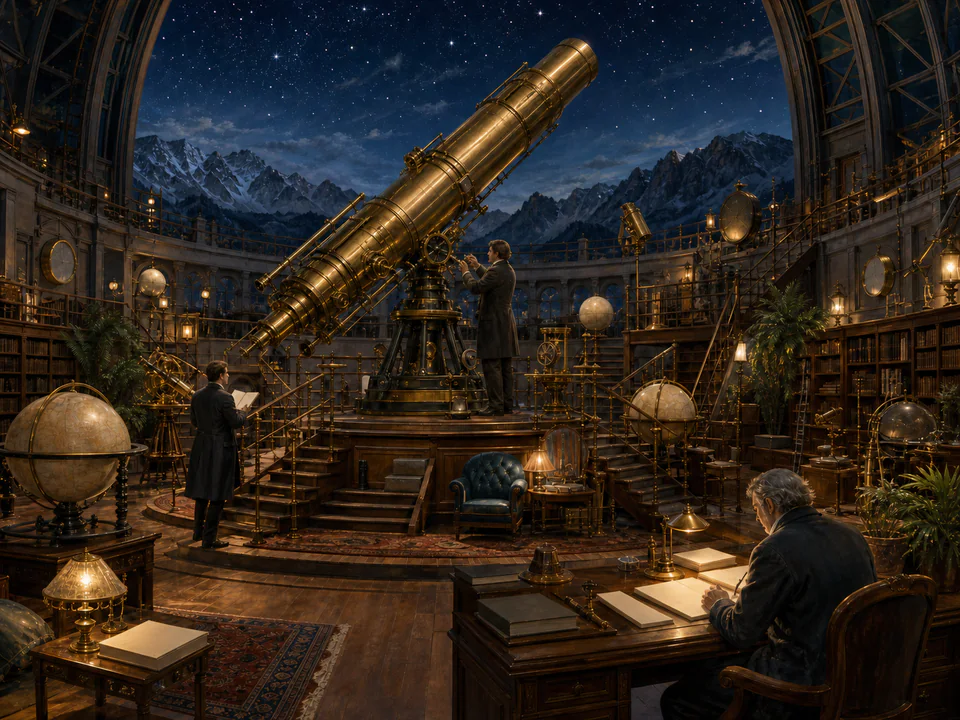 Grand Observatory, an illustrated libraries & interiors jigsaw puzzle scene